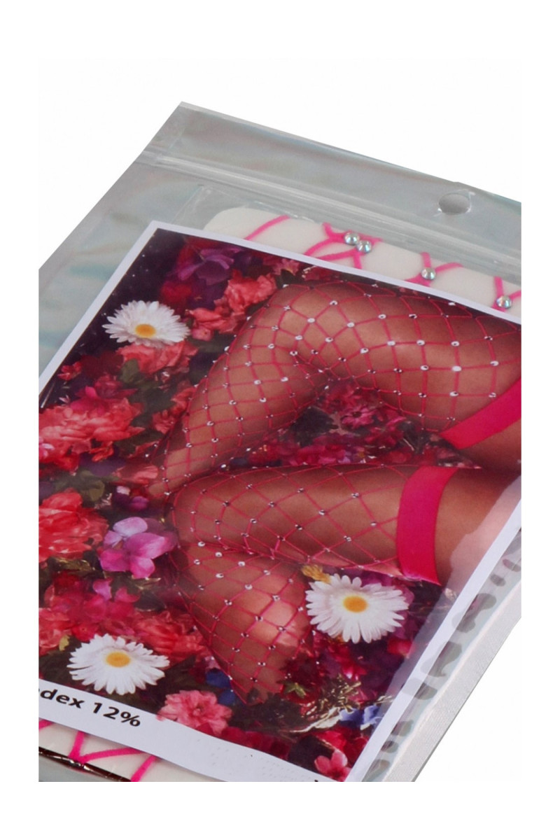 Φούξια διχτυωτές κάλτσες με στρας Φούξια διχτυωτές κάλτσες με στρας