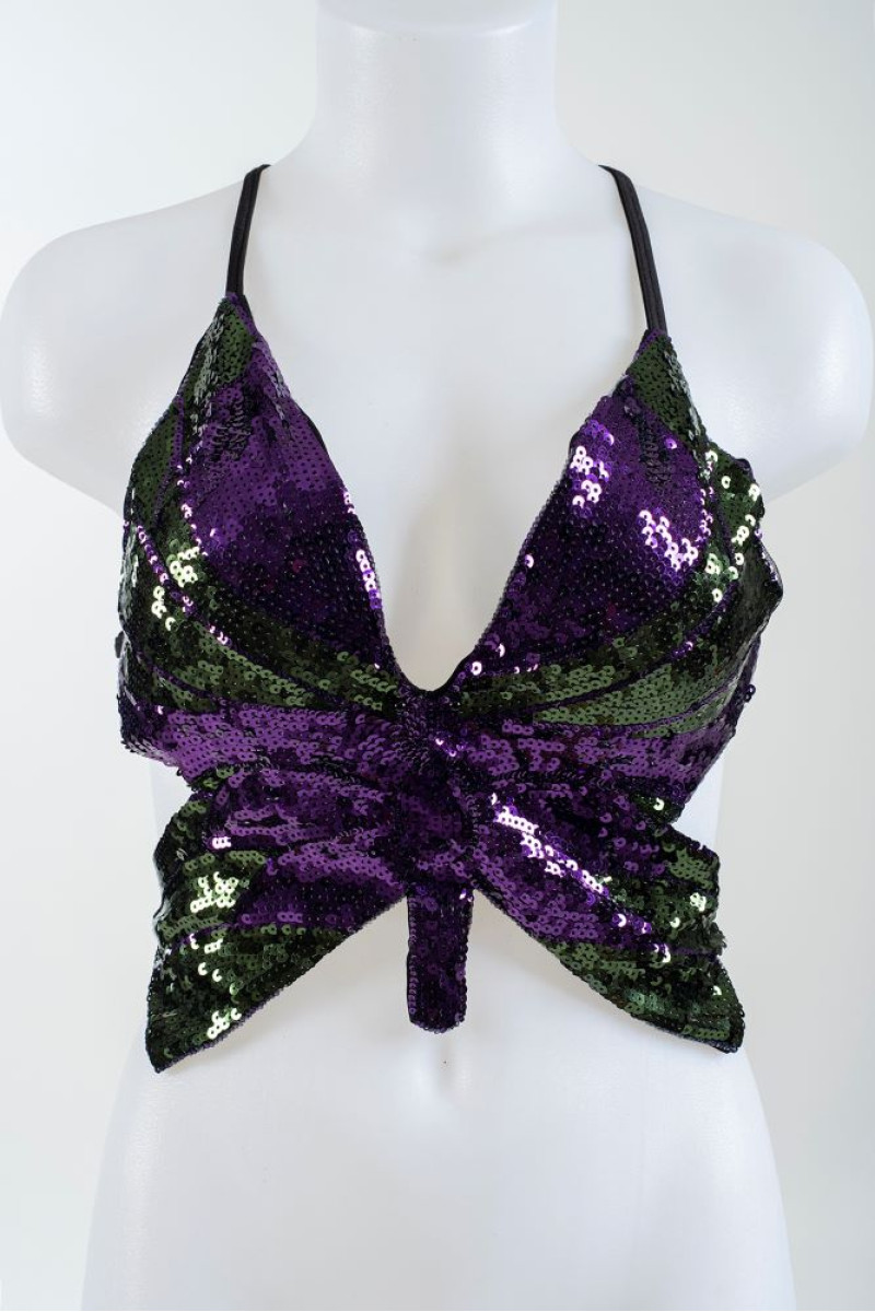 Τοπ σε σχήμα πεταλούδας με παγέτες