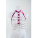 Ροζ ιριδίζον harness με αλυσίδες