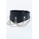 Κολάρο από μαύρη δερματίνη με αλυσίδες