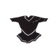 Πουλόβερ ακρυλικό εβαζέ χειροποίητο μαύρο με άσπρες ρίγες