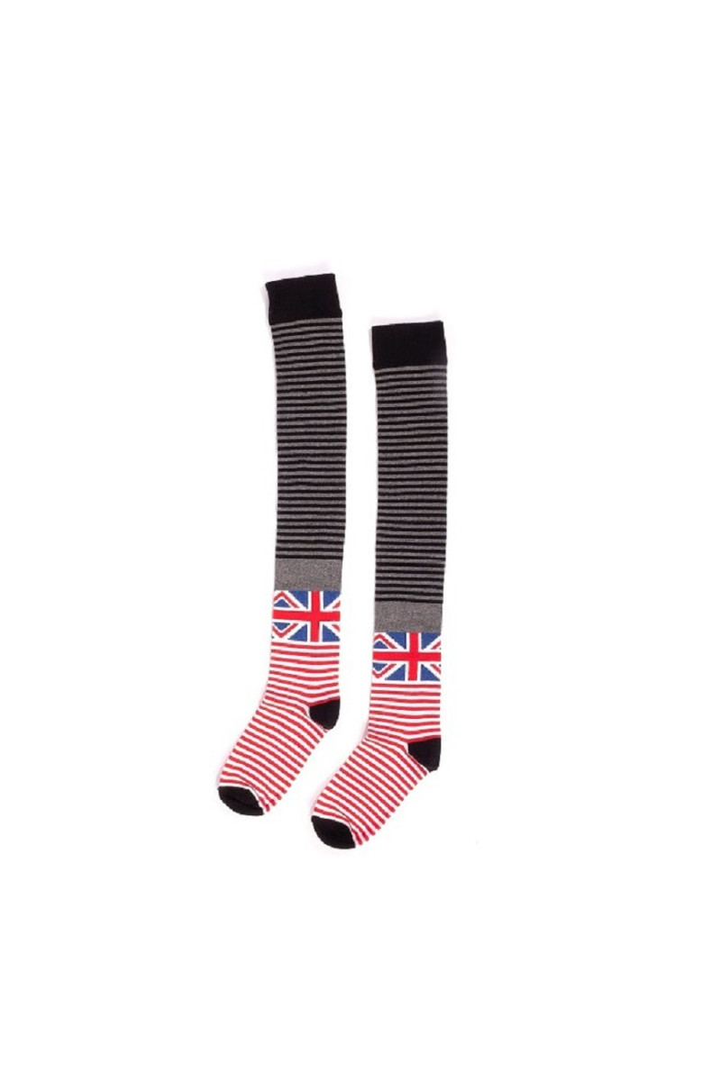 Κάλτσες πάνω από το γόνατο ριγέ με αγγλική σημαία