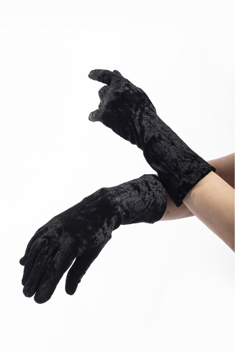 Γάντια βελούδινα μαύρα