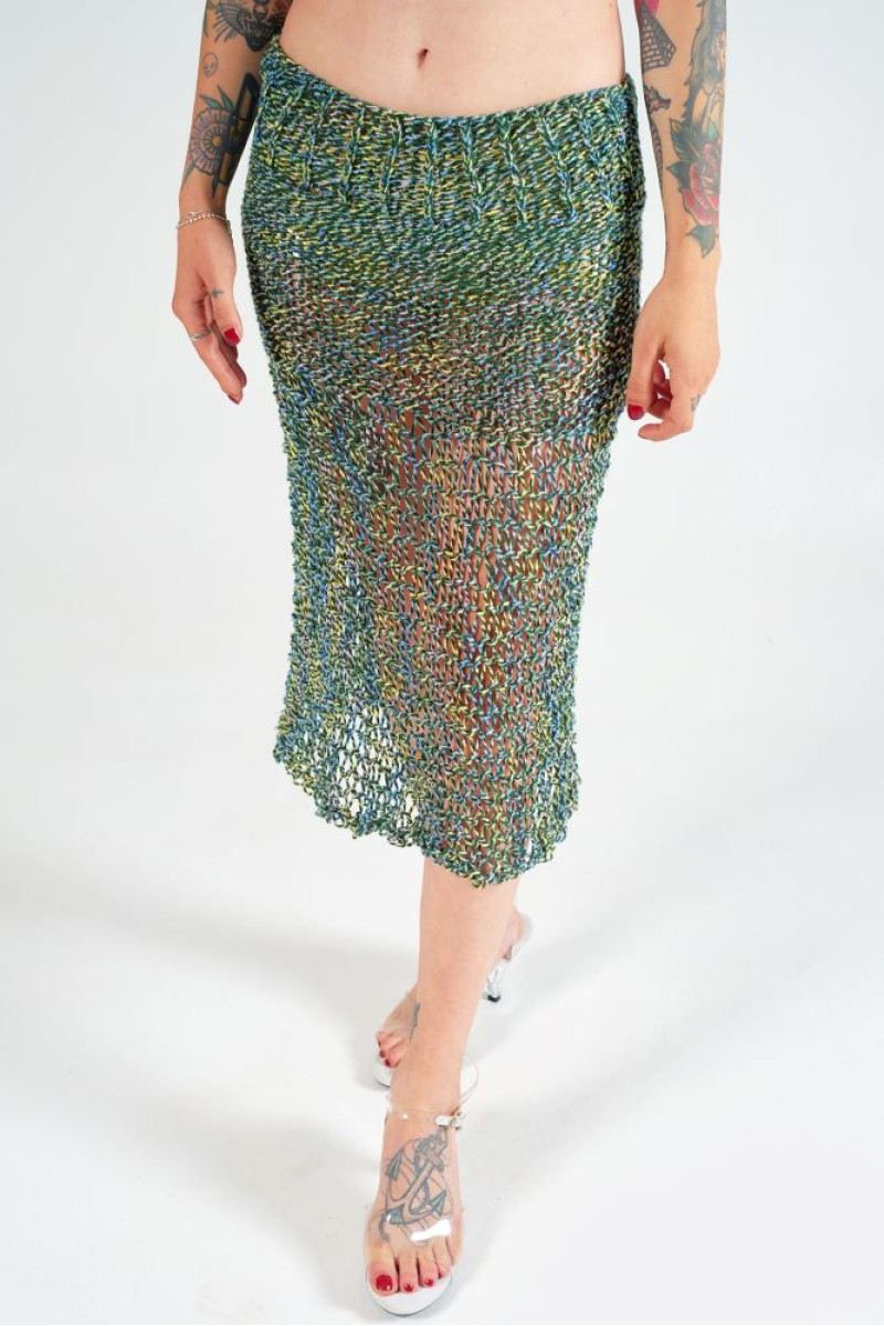 Μίντι χειροποίητη πλεκτή φούστα