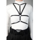 Μαύρο ελαστικό harness με 3 κρίκους