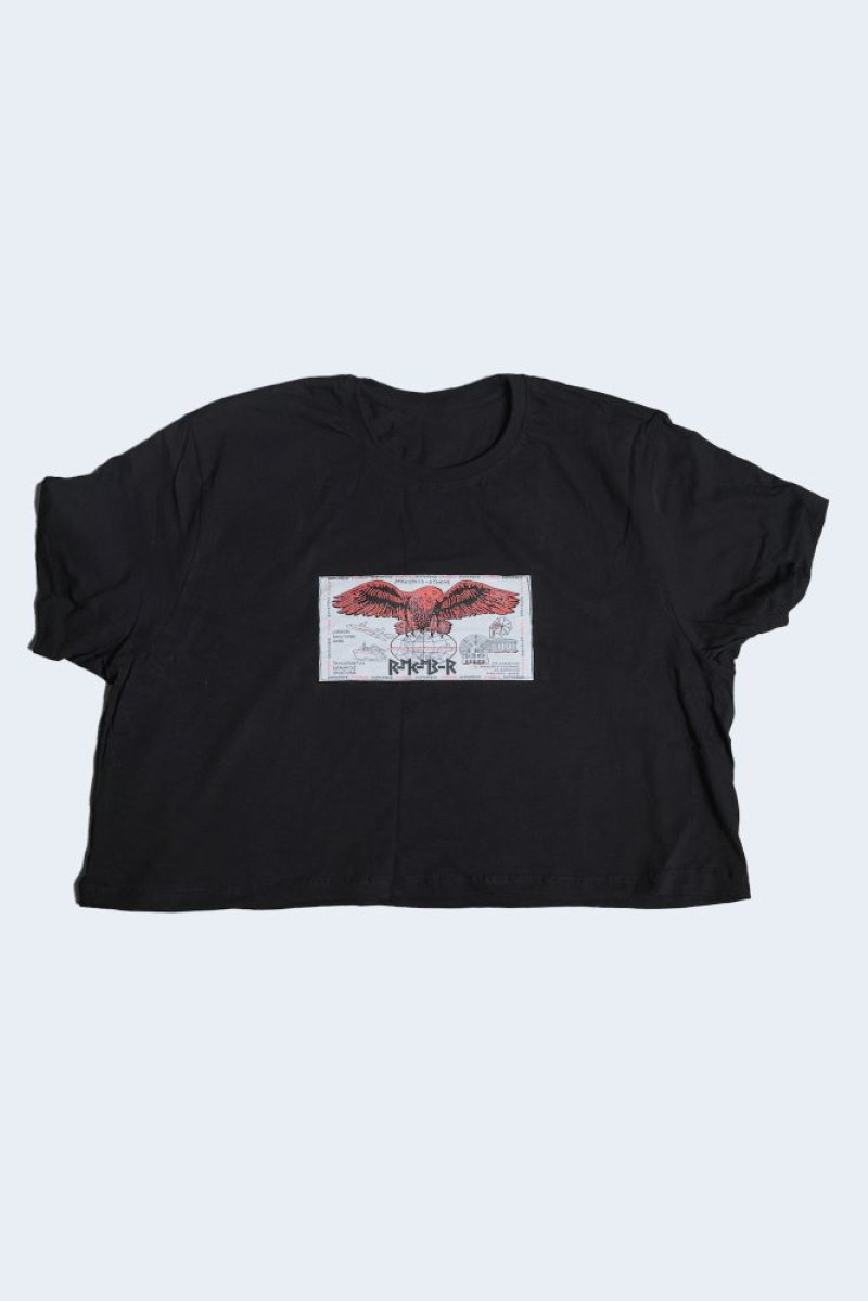 Κοντό t-shirt σε φαρδιά γραμμή με διακοσμητικό ραφτό