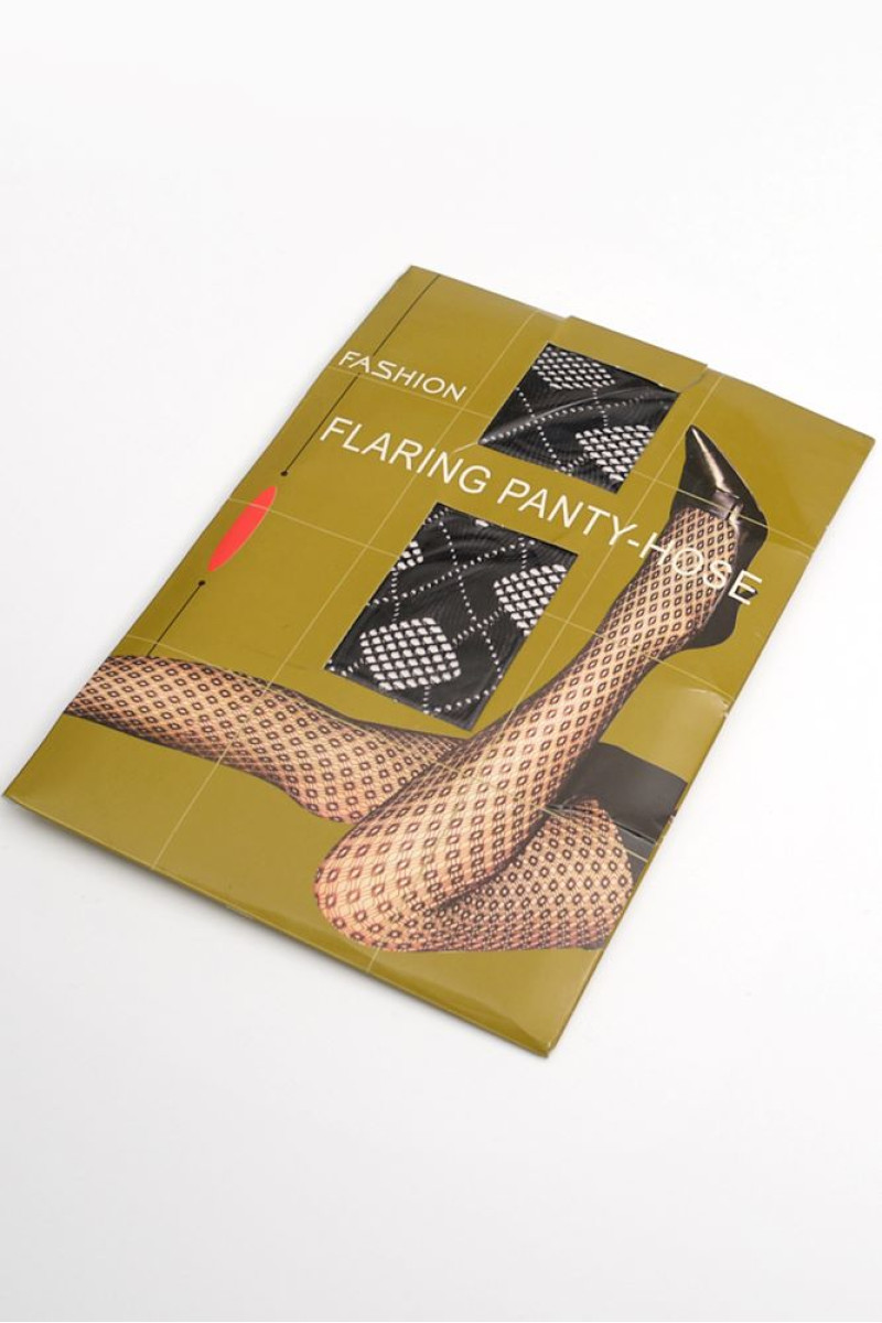 Μαύρο διχτυωτό καλσόν με σχέδιο ρόμβους Μαύρο διχτυωτό καλσόν με σχέδιο ρόμβους