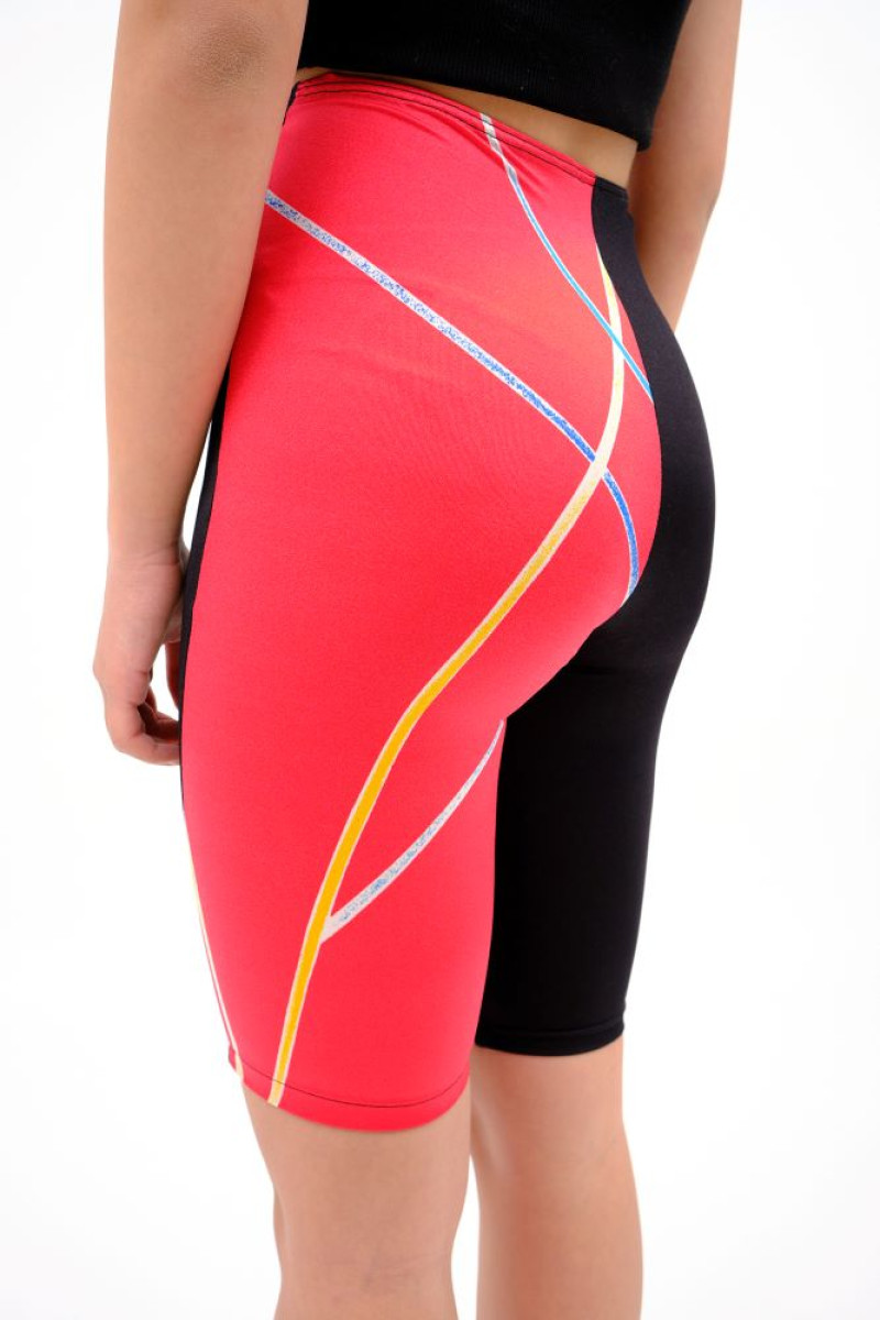 Mid-length lycra bike shorts with print