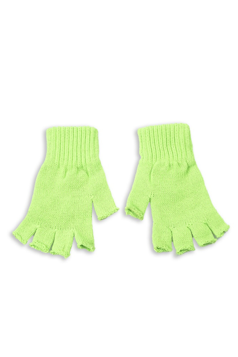 Ακρυλικά πλεκτά γάντια με κομμένα δάχτυλα σε φλούο χρώματα