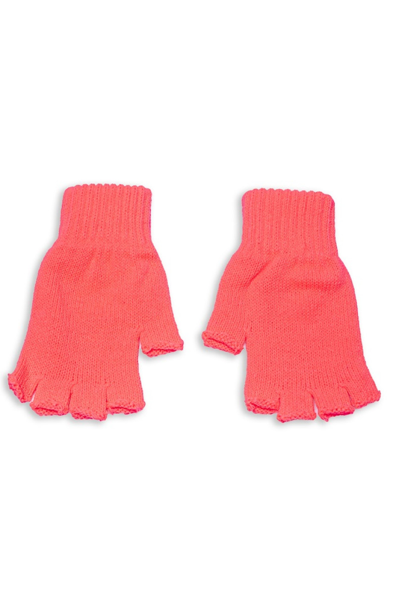 Ακρυλικά πλεκτά γάντια με κομμένα δάχτυλα σε φλούο χρώματα
