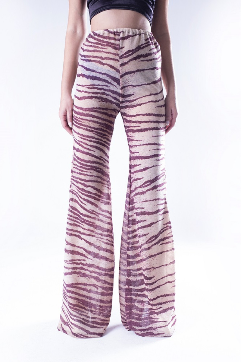 Παντελόνι καμπάνα με animal print