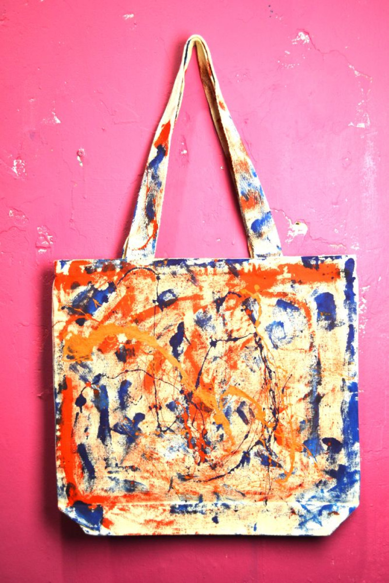 Handpainted cotton tote bag