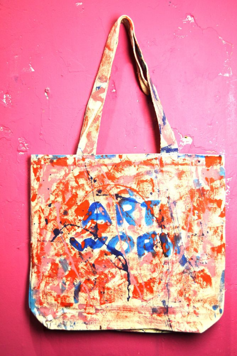 Handpainted cotton tote bag
