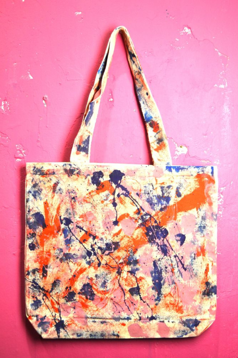 Τσάντα από καμβά ζωγραφισμένη στο χέρι