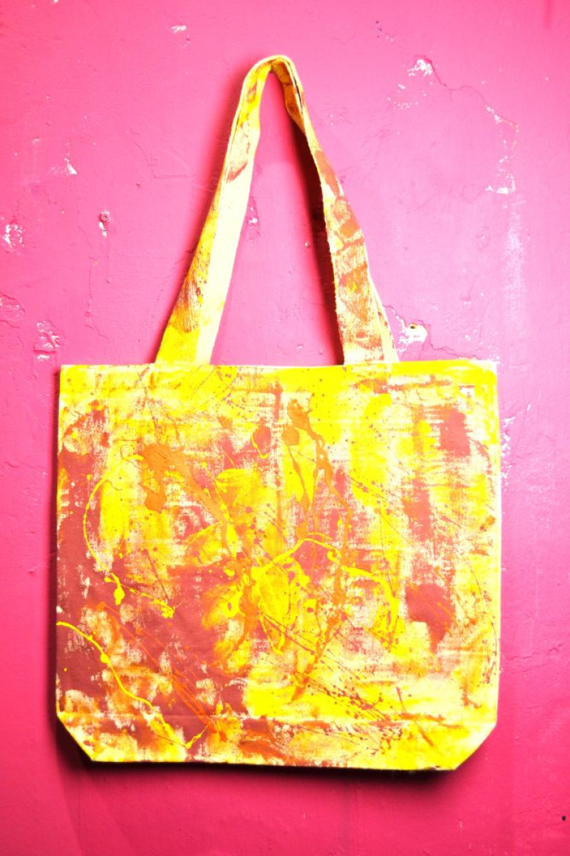 Handpainted cotton tote bag