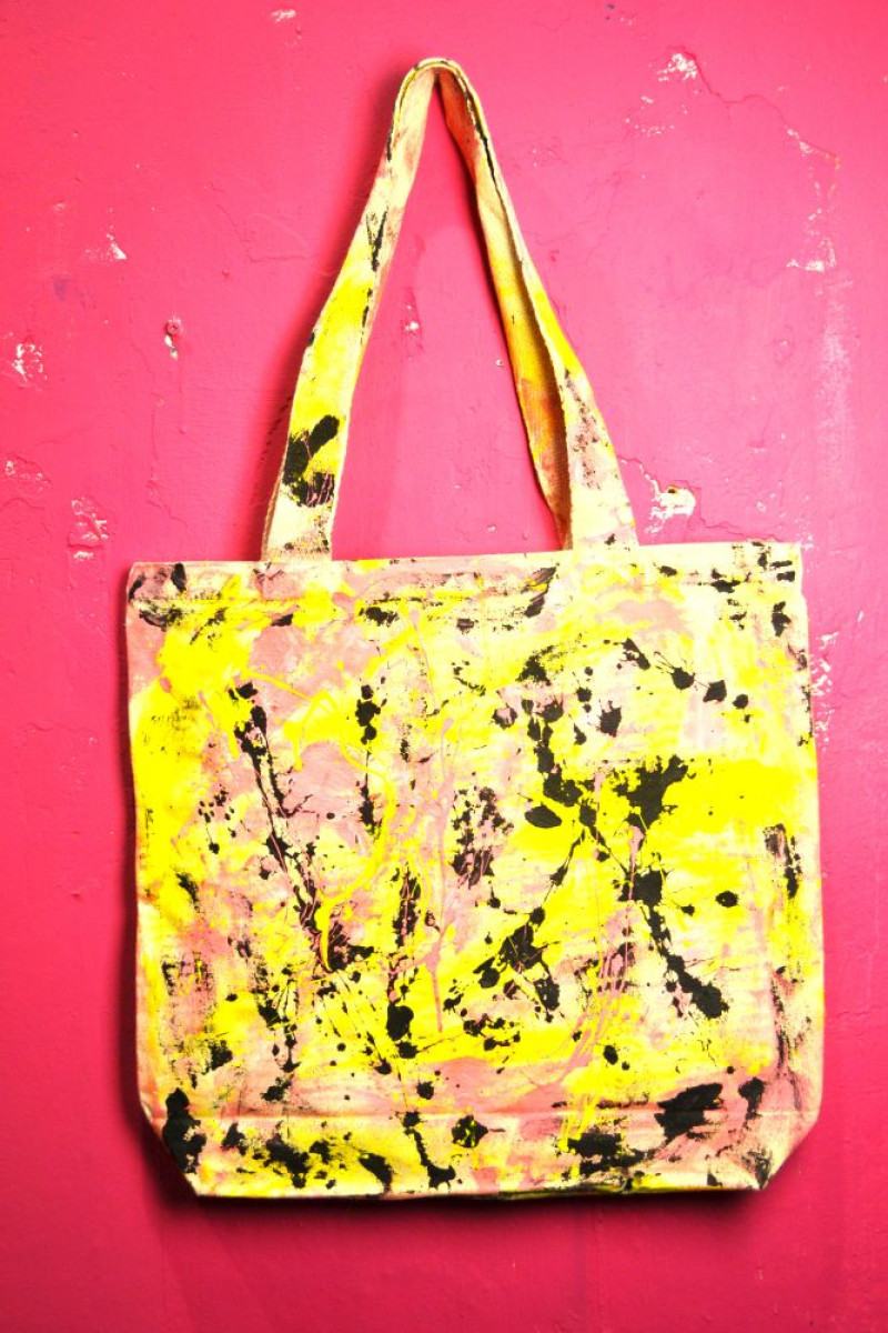 Handpainted cotton tote bag