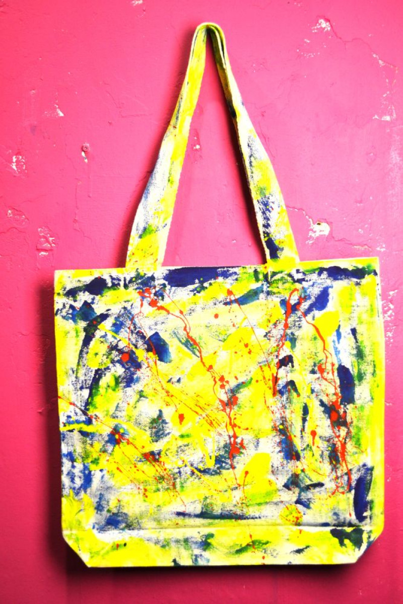 Handpainted cotton tote bag