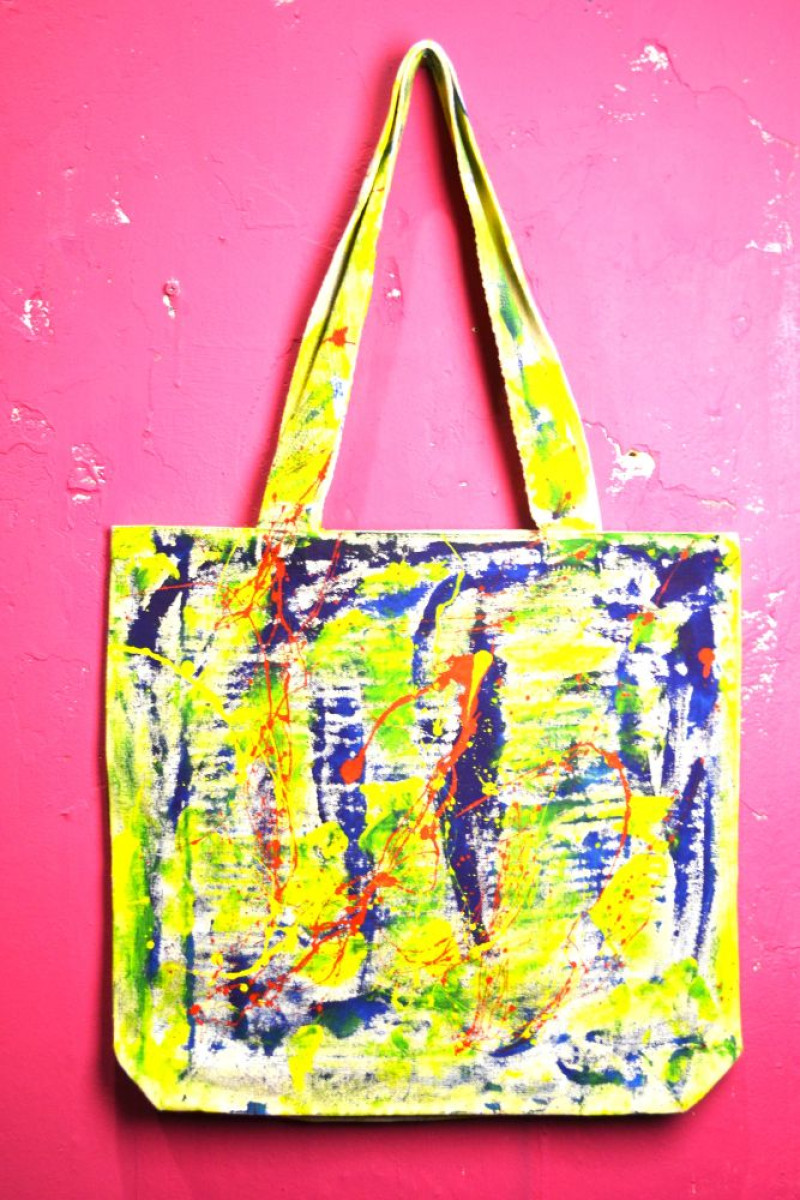 Τσάντα από καμβά ζωγραφισμένη στο χέρι