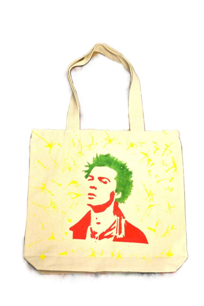 Handpainted cotton tote bag