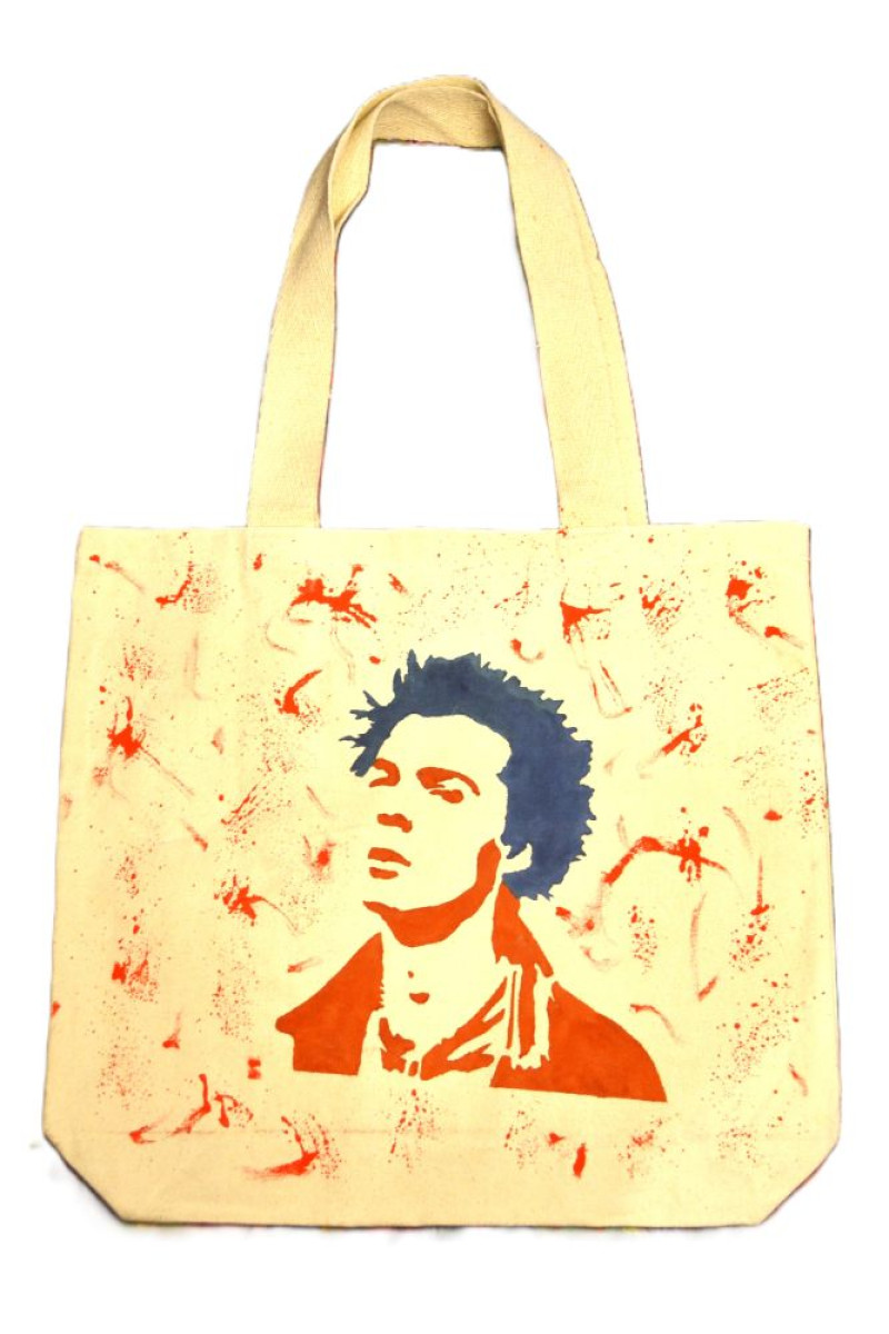Handpainted cotton tote bag