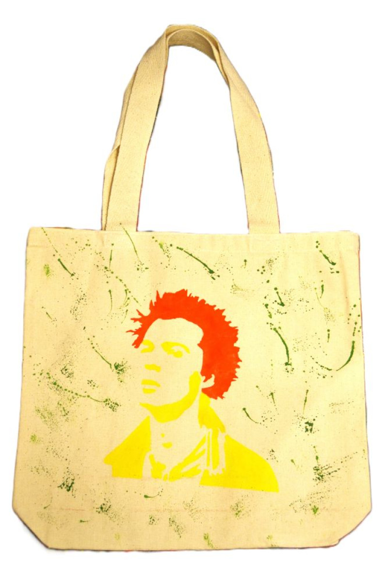 Handpainted cotton tote bag
