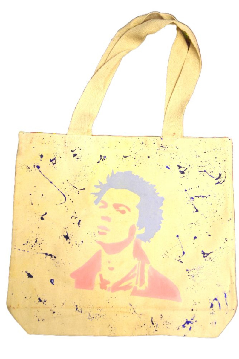 Handpainted cotton tote bag