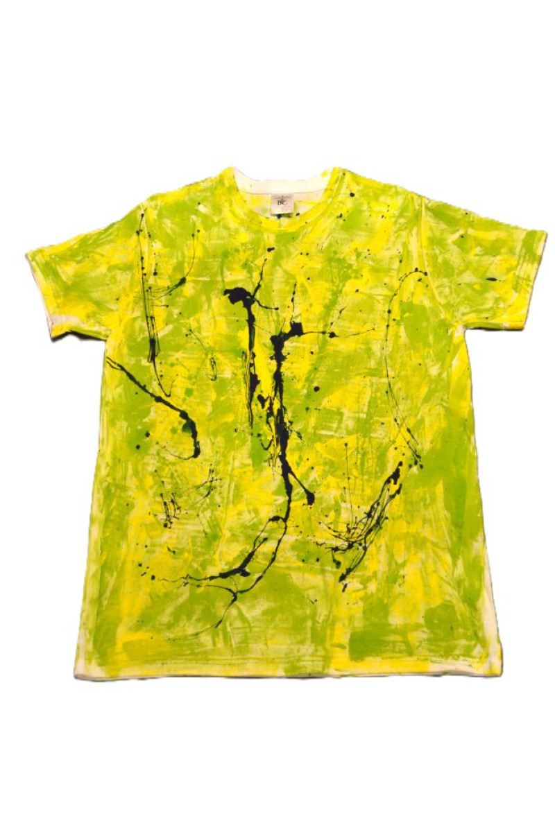 Λευκό βαμβακερό t-shirt ζωγραφισμένο στο χέρι