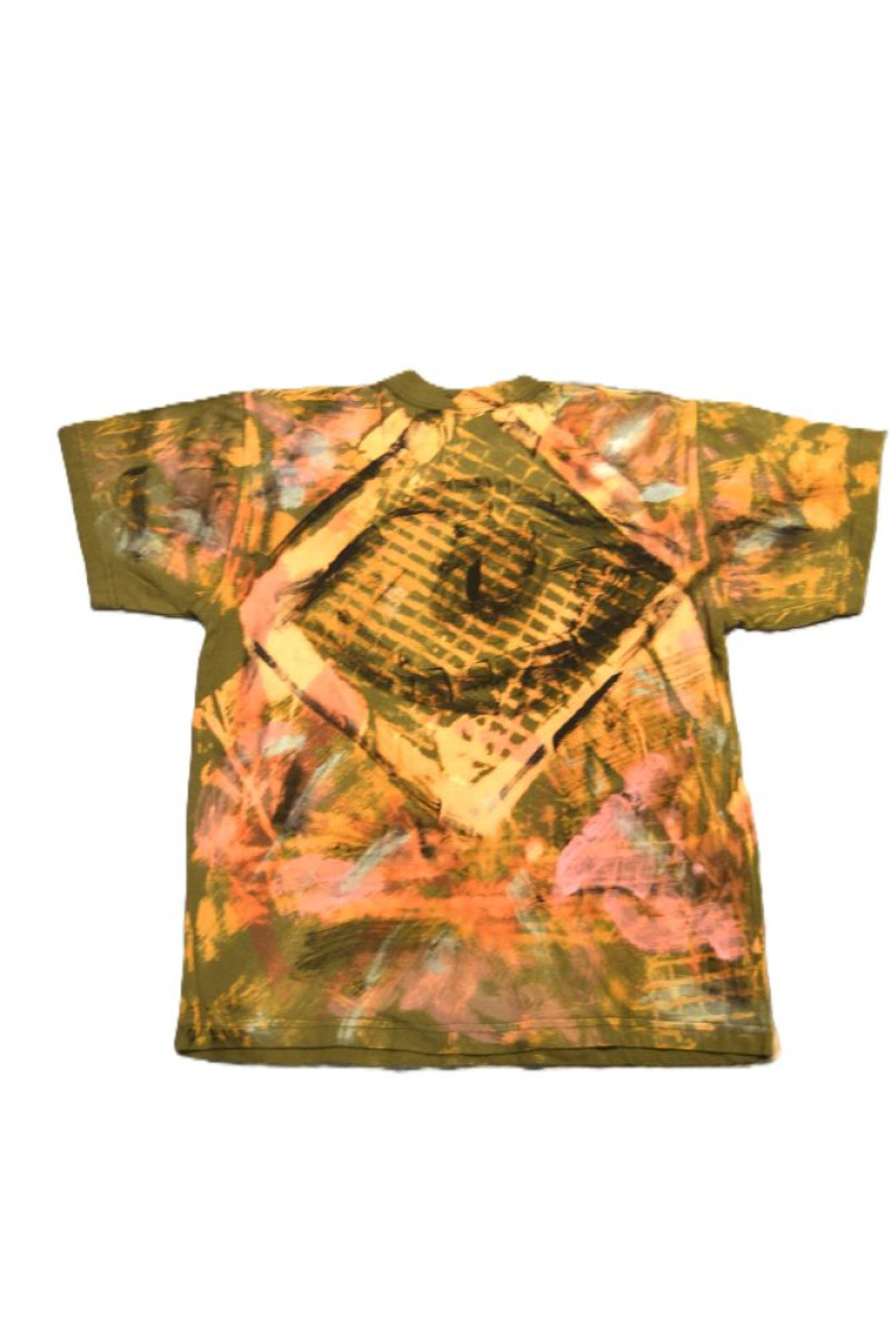 Πράσινο βαμβακερό t-shirt ζωγραφισμένο στο χέρι