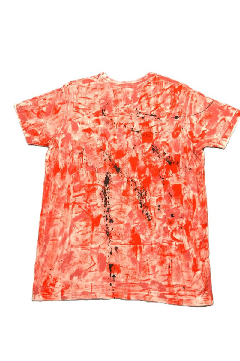 Λευκό βαμβακερό t-shirt ζωγραφισμένο στο χέρι