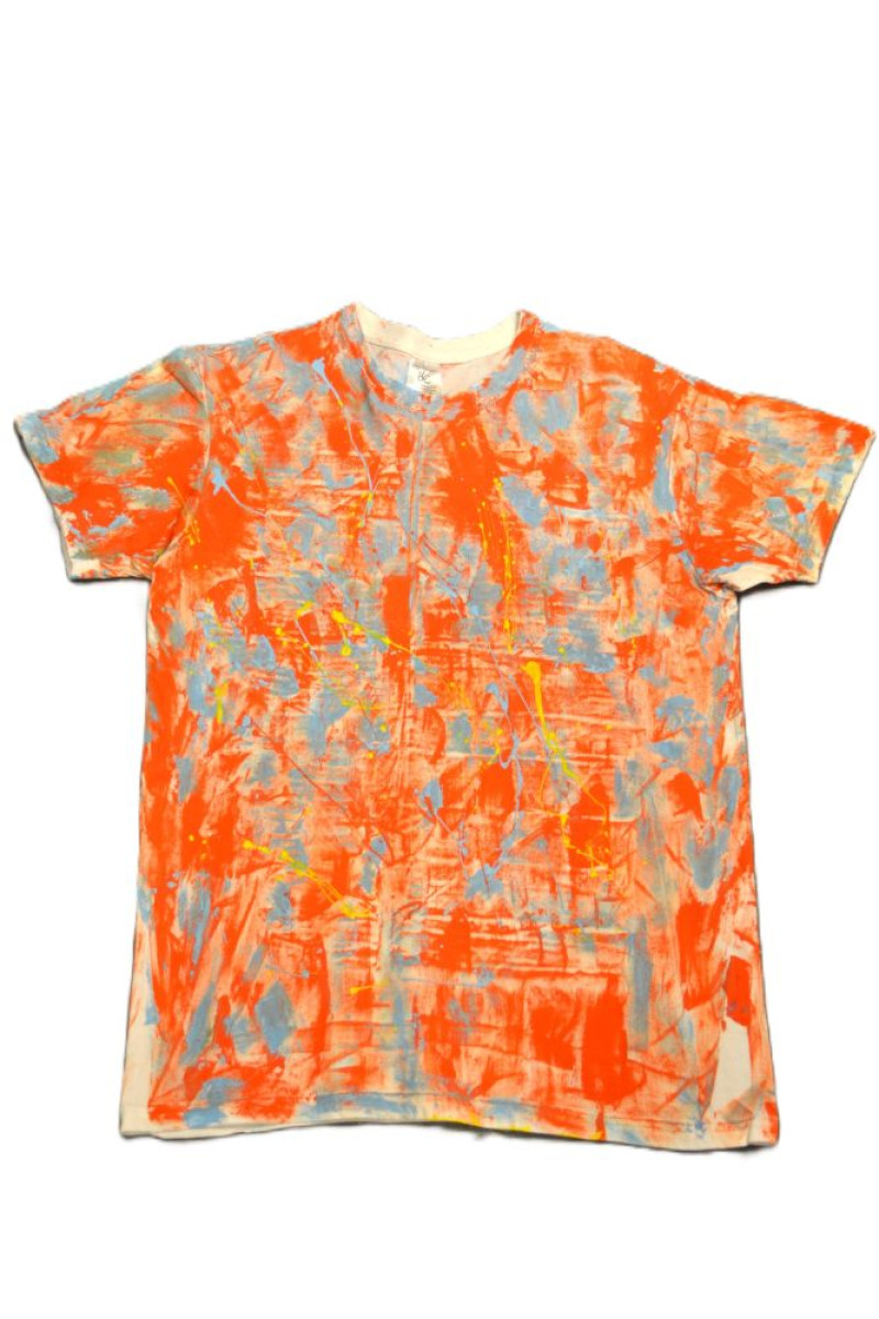 Λευκό βαμβακερό t-shirt ζωγραφισμένο στο χέρι