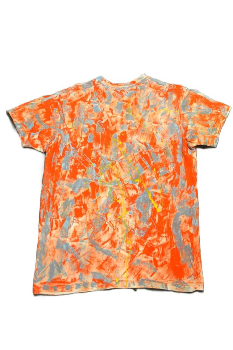 Λευκό βαμβακερό t-shirt ζωγραφισμένο στο χέρι