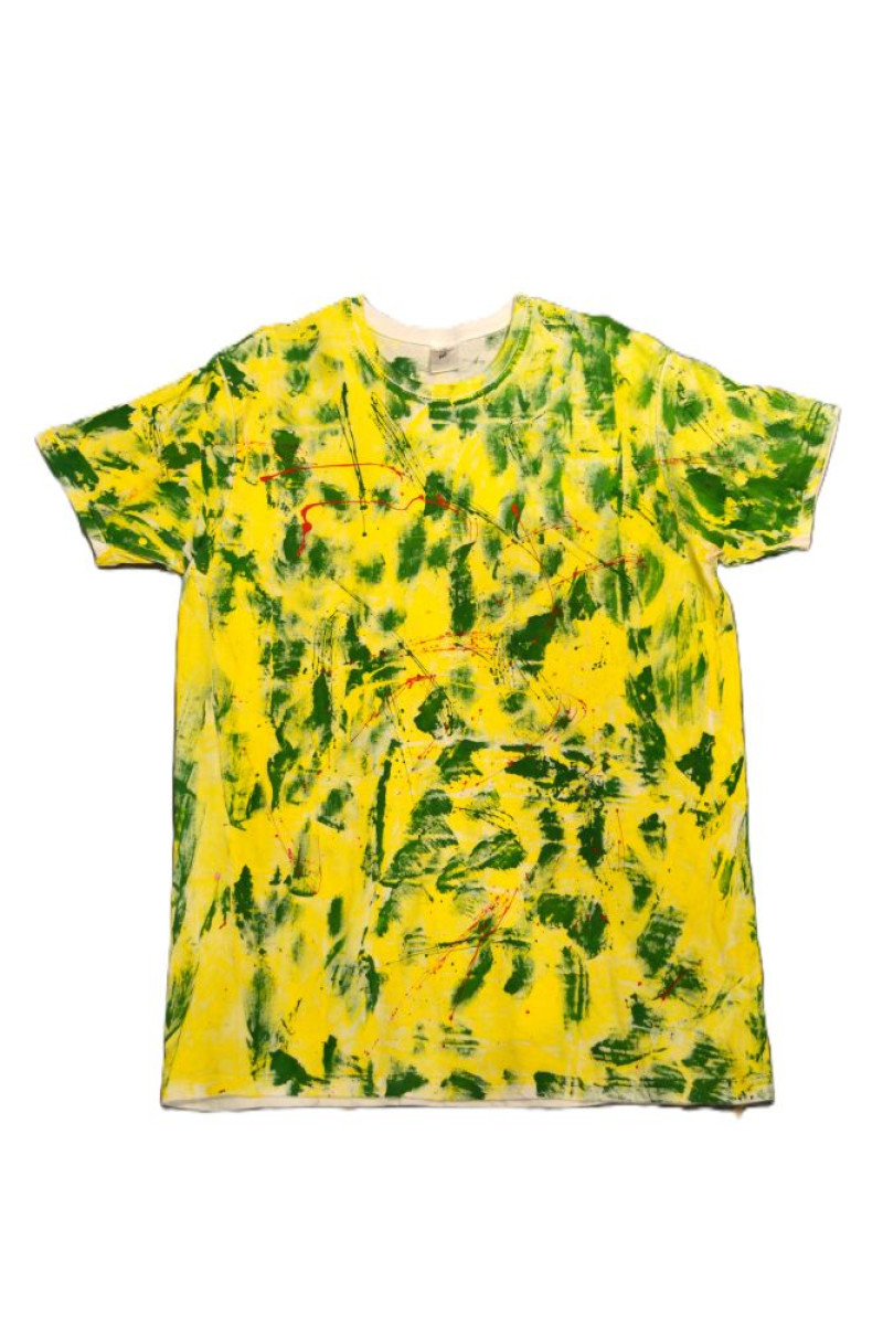 White cotton handpainted t-shirt