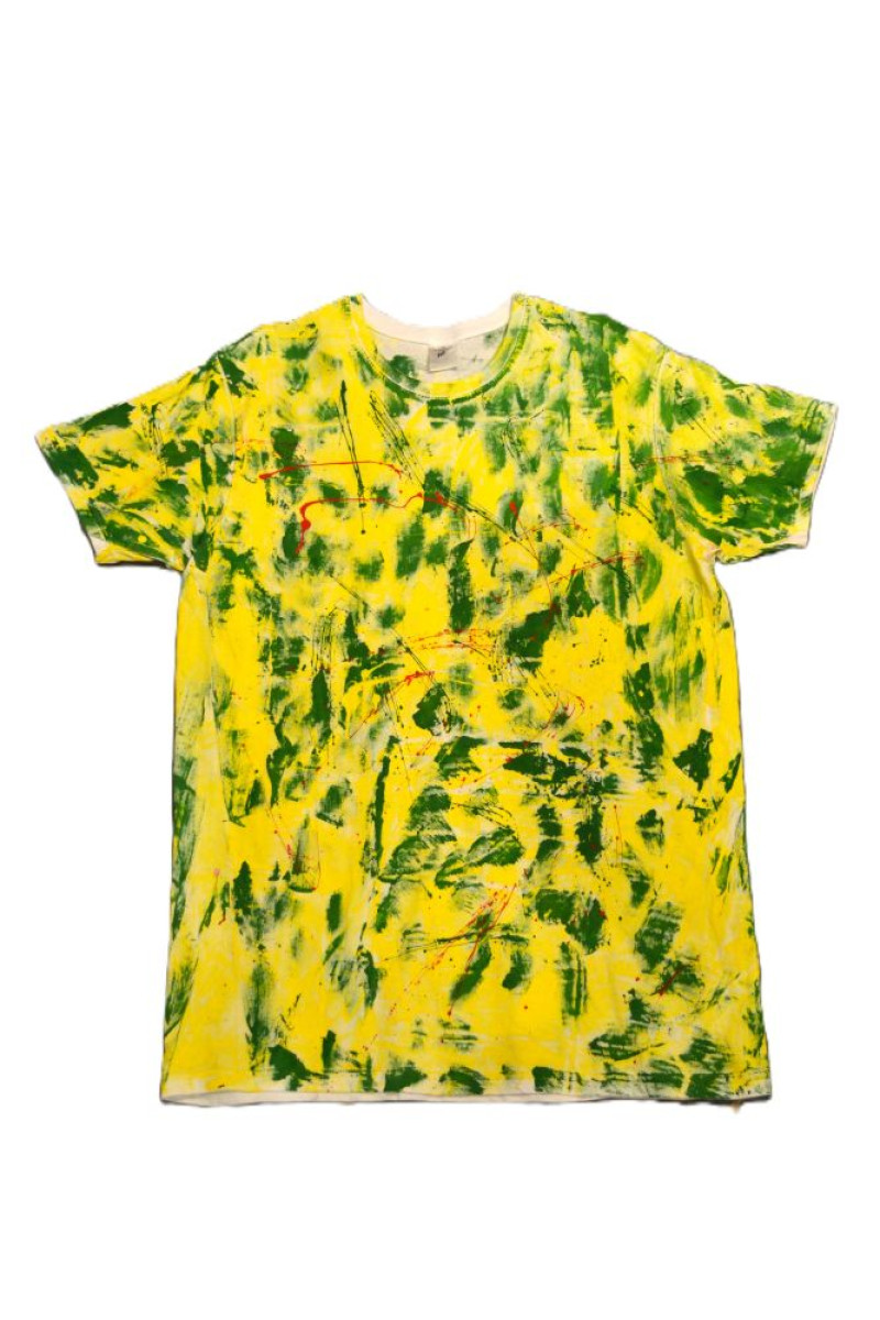 Λευκό βαμβακερό t-shirt ζωγραφισμένο στο χέρι