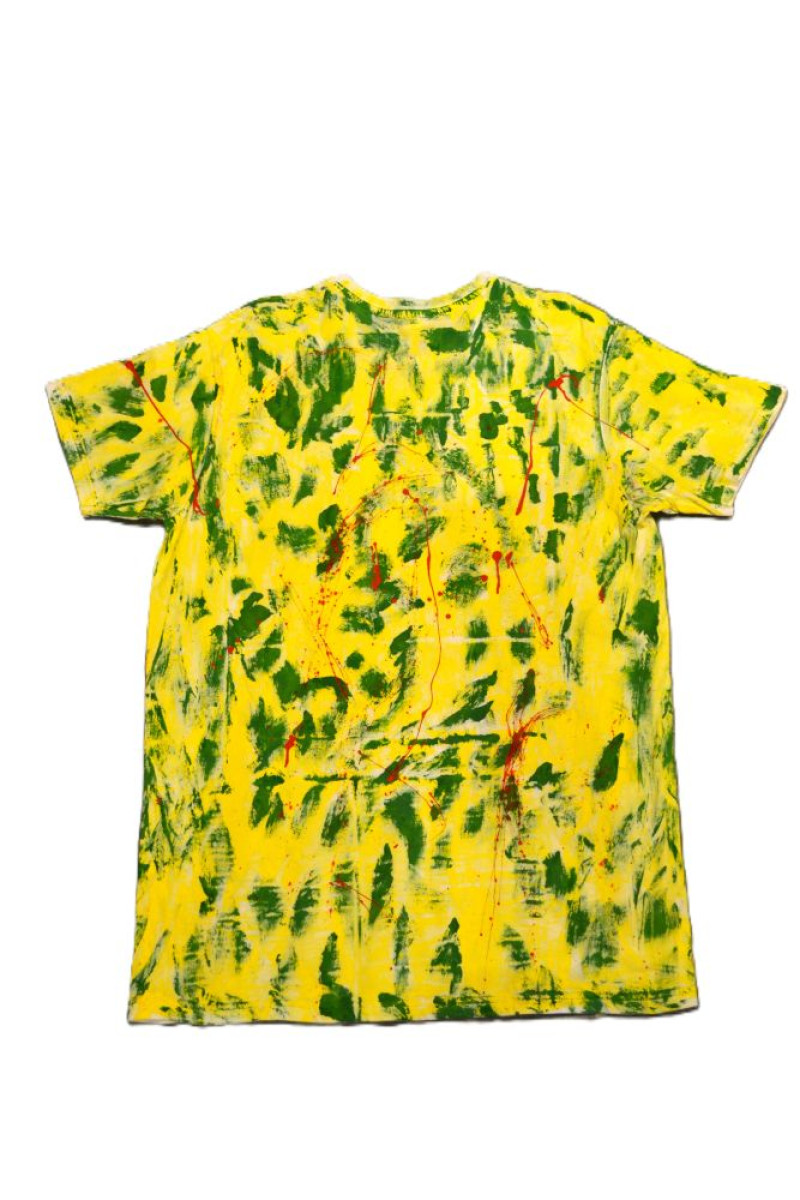 White cotton handpainted t-shirt