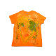 Πορτοκαλί βαμβακερό t-shirt ζωγραφισμένο στο χέρι