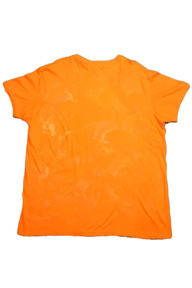 Πορτοκαλί βαμβακερό t-shirt ζωγραφισμένο στο χέρι