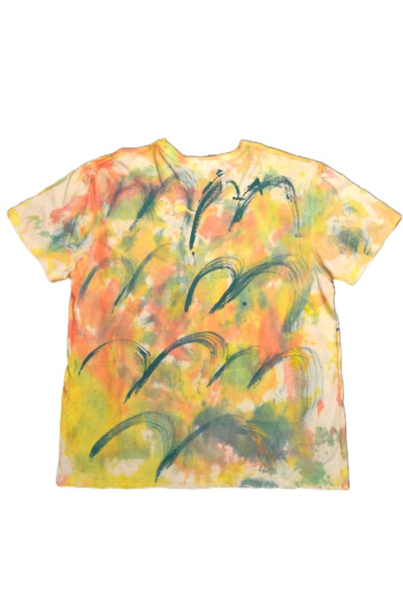 Λευκό βαμβακερό t-shirt ζωγραφισμένο στο χέρι