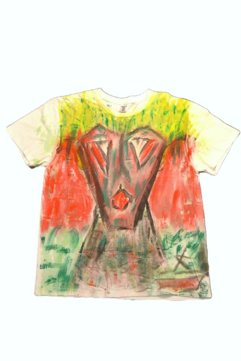 White cotton handpainted t-shirt