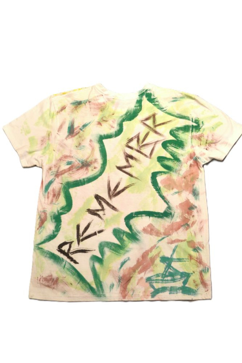 Λευκό βαμβακερό t-shirt ζωγραφισμένο στο χέρι