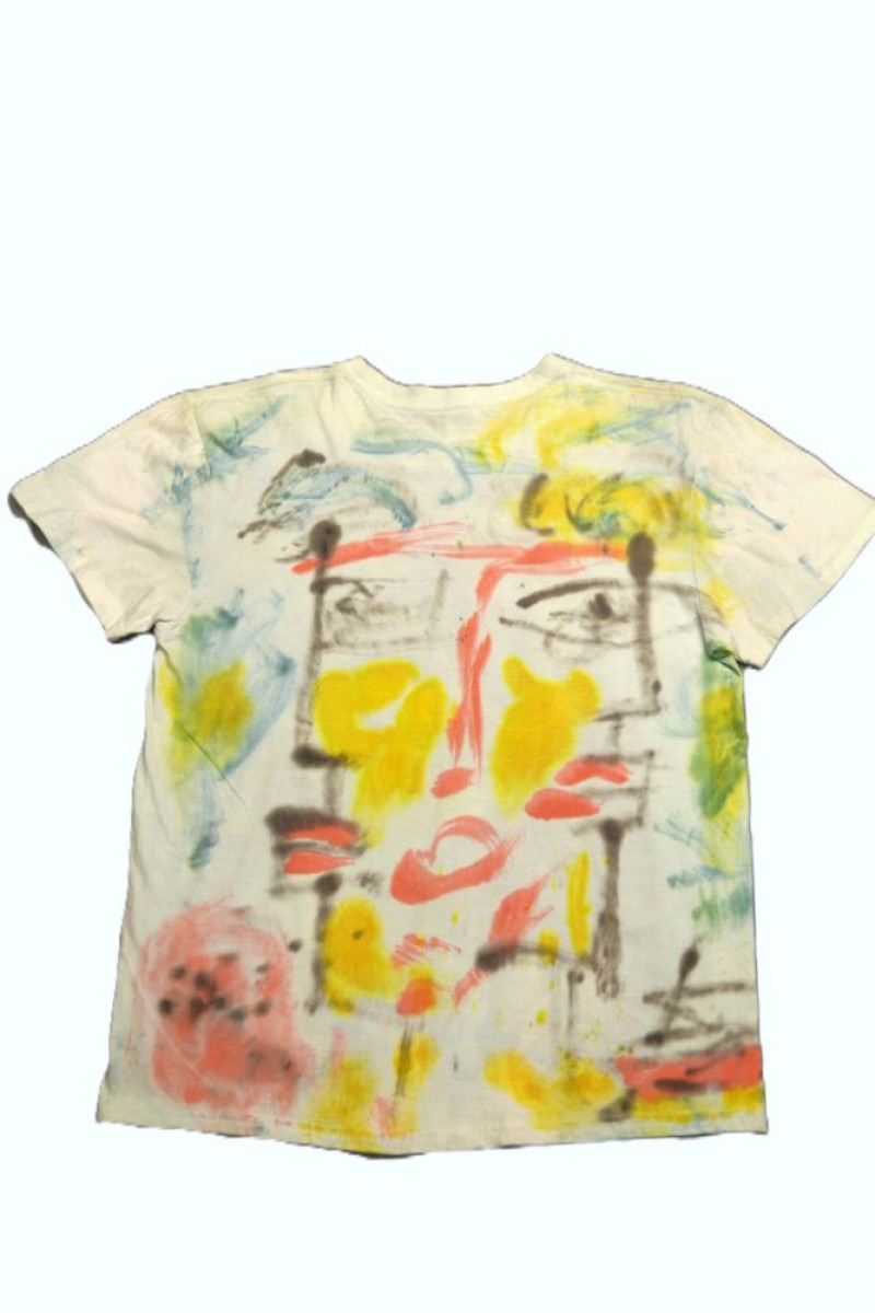 Λευκό βαμβακερό t-shirt ζωγραφισμένο στο χέρι